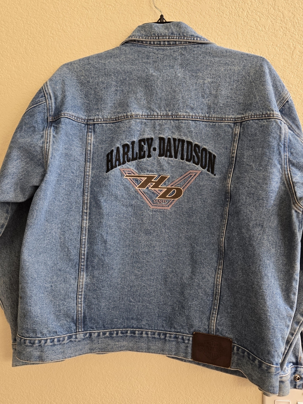 Harley-Davidson Men’s Light Blue Denim Logo Jacket. Sx XXL